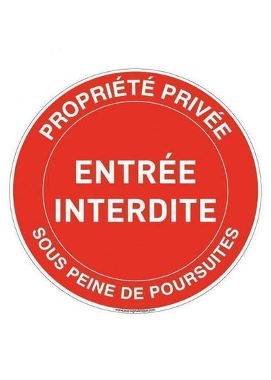 Panneau pour propriété privée - Défense d'entrer