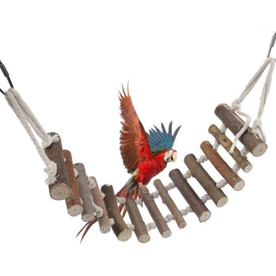Échelle Balançoire En Bois Pour Poules, Oiseaux, Grand Perchoir, Facile à Installer, Longueur Totale 111,8 Cm Pour Perroquet, Ara, Jouet Balançoire