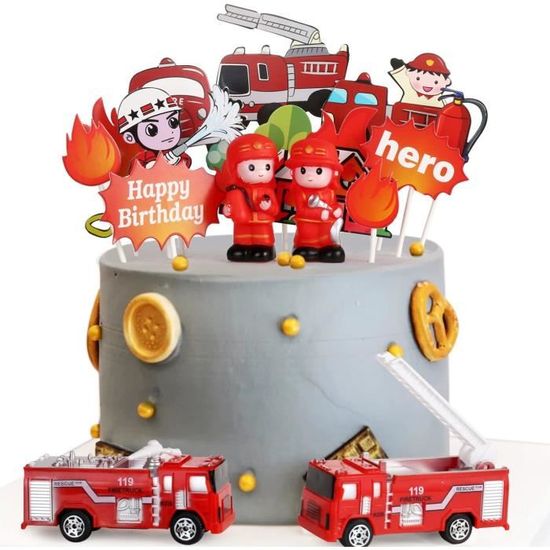 Pompier Figurine, Pompier Figurine Gâteau, Pompier Décoration Gâteau, Pompier Cake Topper