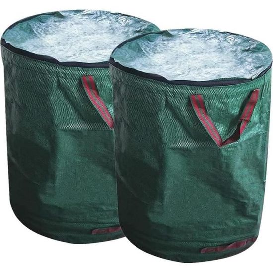 Lot De 2 Sacs De Jardin 500L Réutilisables Étanchés Avec Poignées Renforcées - Sacs Déchets Robuste Speedwellstar