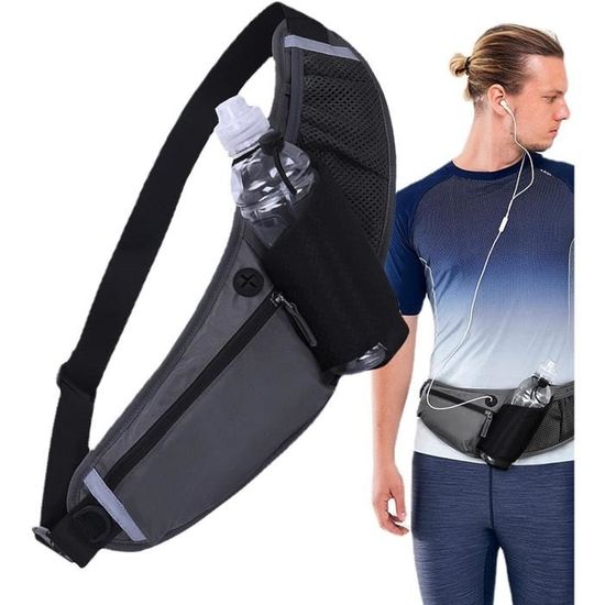 Sac Banane Running étanche - Ceinture Réfléchissante Avec Porte-dossard - Pour Téléphone, Clés, Gels - Taille Ajustable