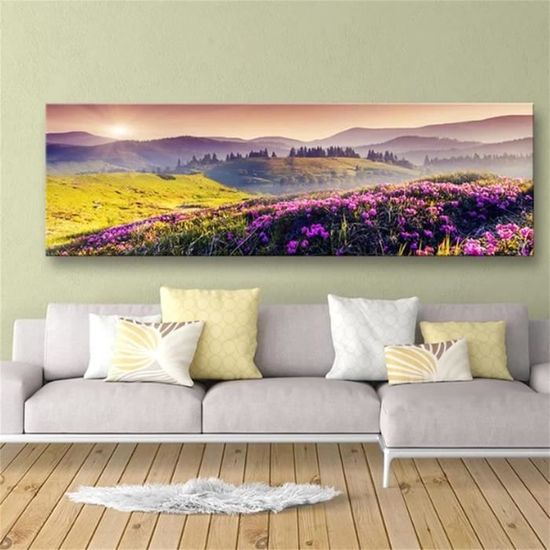 Kit Peinture Diamant MXJSUA Paysage Fleurs Coucher Soleil 5D - Diamond Painting 30x40cm