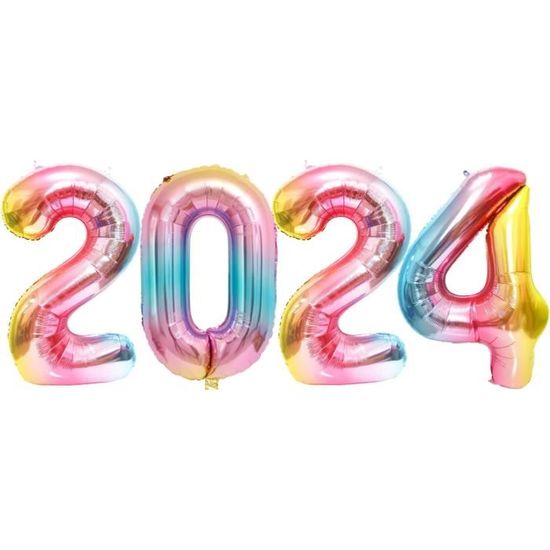 Decoration Nouvel An 2024, Réveillon Déco 2024 Ballons Chiffre 2024