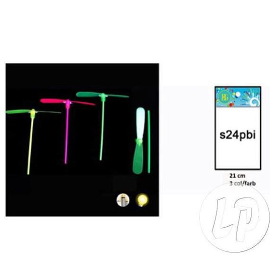 2 HELICE LUMINEUSE AVEC BATON 21 CM JOUET KERMESSE