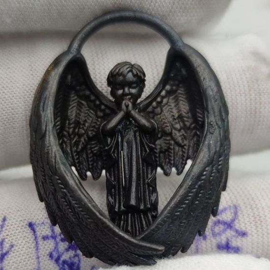Collier Homme Pendentif Aile D'ange En Acier Inoxydable - Chaîne 55 Cm, Argent Et Or Rose, Style Religieux Intemporel