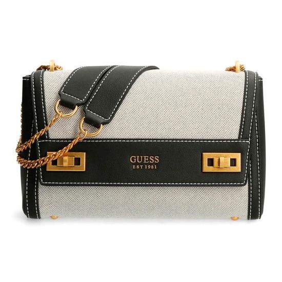 Guess Sacs bandoulière Sac porté épaule - ECO EVAINE TOP HANDLE FLAP femme noir | France