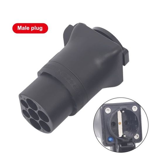 GUWIEYG Adaptateur EV Type 2 Vers Type 1 - Max 32A 250V AC - Compatible J1772 IEC 62196