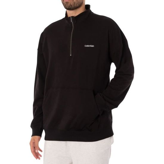 Sweatshirt zippé homme polaire Noir