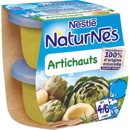 NESTLÉ Naturnes Artichauts - 2x130 g - Dès 4/6 mois