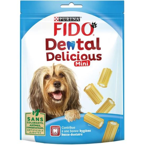 FIDO Os à mâcher Dental Delicious Mini - Pour chien - 130 g
