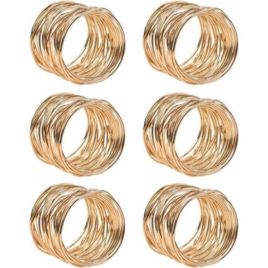 Ronds De Serviette En Métal Doré - Lot De 8, Diamètre 5 Cm, Pour Décoration De Table (mariage, Noël, Fêtes)