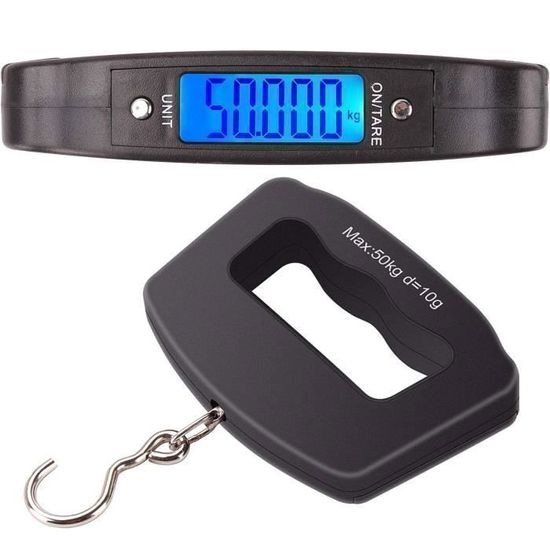 YOSOO Balance à bagages Pèse-bagages électrique OCD-16 50kg / 110lb avec écran LCD kg / lb / oz