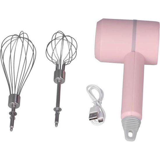 Batteur Oeufs Portable Batteur électrique TOPINCN Rechargeable USB - 4 Vitesses - Fouets Inox - Blanc Mousseur à Lait électrique