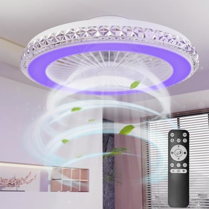 Plafonnier Ventilateur De Plafond Compatible Avec Alexa Et Google Assistant, Ventilateur Plafond