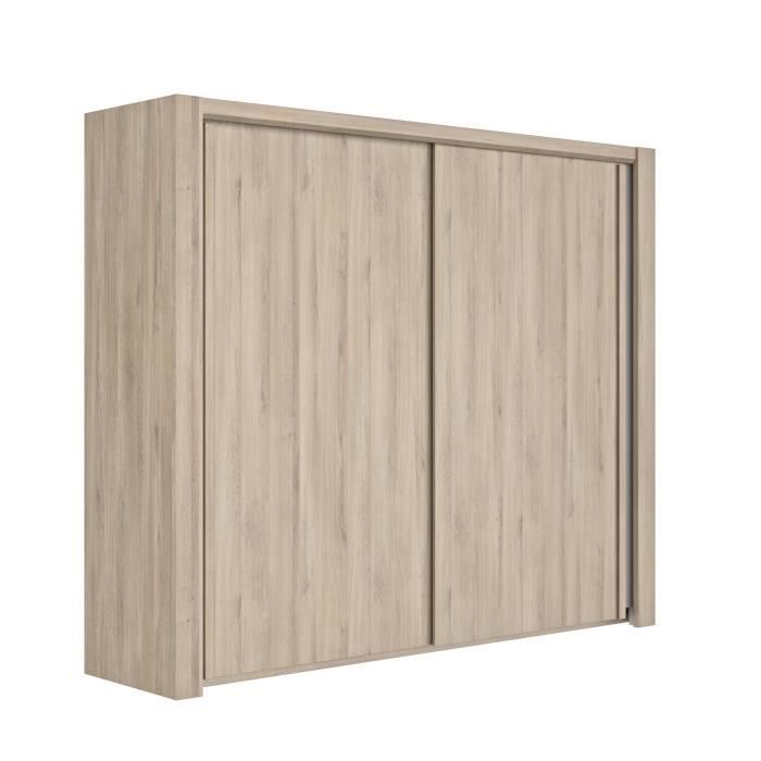 Armoire OLERON 2 portes coulissantes Décor chêne Made in France