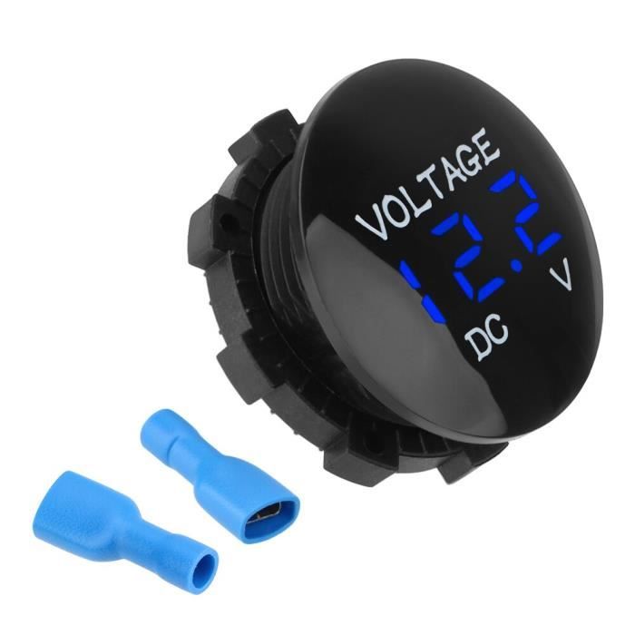 Mini Voltmètre Numérique DC 12V LED Étanche - Jauge Volt Panneau Voiture Moto Rouge