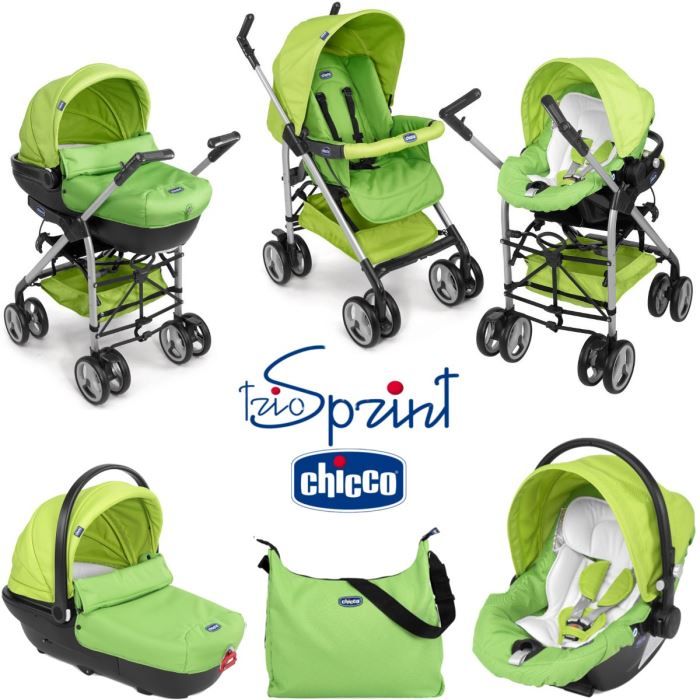 Poussette trio chicco verte on sale