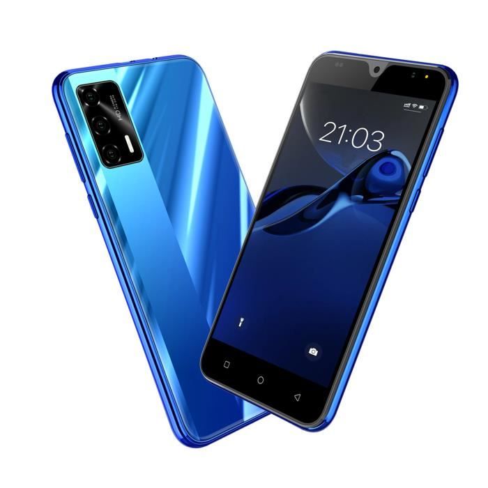Smartphone Débloqué 5.5'' Écran 16 Go Android 9.0 Téléphone portable GPS 8MP Double Sim -bleu