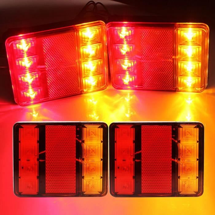 2 x 12V LED FEUX LAMPES ARRIERES CAMION REMORQUE FOURGON CARAVANE CAMPER