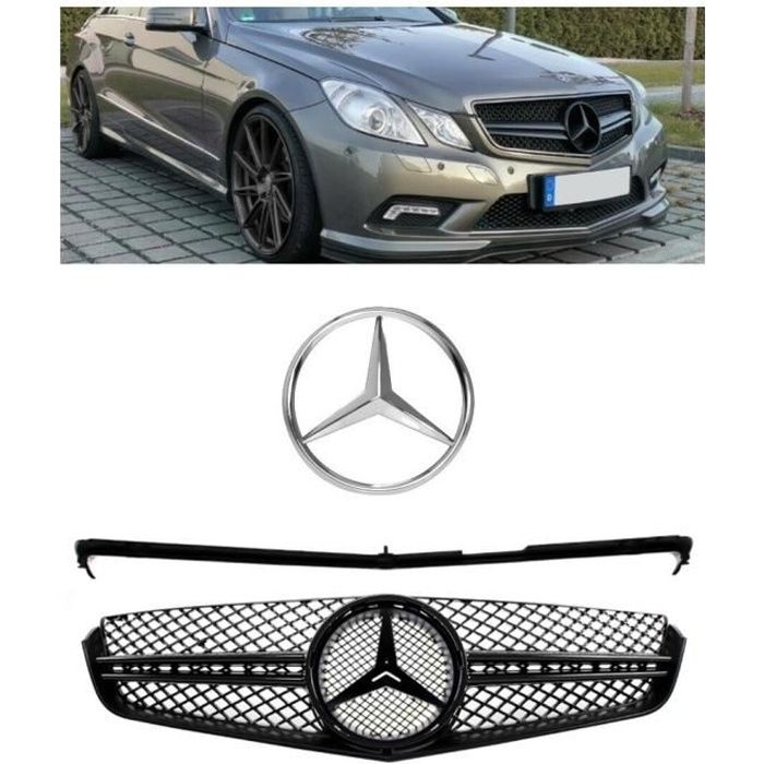 CALANDRE NOIR BRILLANT POUR MERCEDES CLASSE E W207 COUPE PHASE 1 DE 05/2009 A 04/2013
