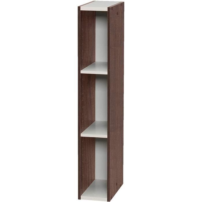 Iris Ohyama Space Saving Shelf UB-9015 Brown/White Meuble de Rangement Petit Espace/Etagere modulable Gain de Place UB-9015-Brun et