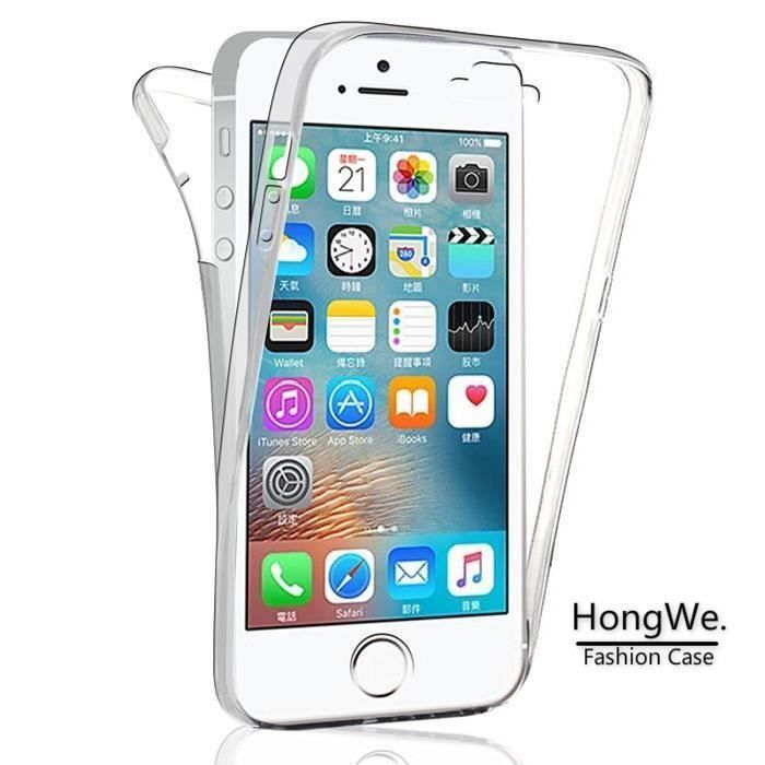 Coque DOUBLE GEL Silicone Protection INTEGRAL pour le Smartphone IPHONE 5-5S-SE - Transparent INVISIBLE