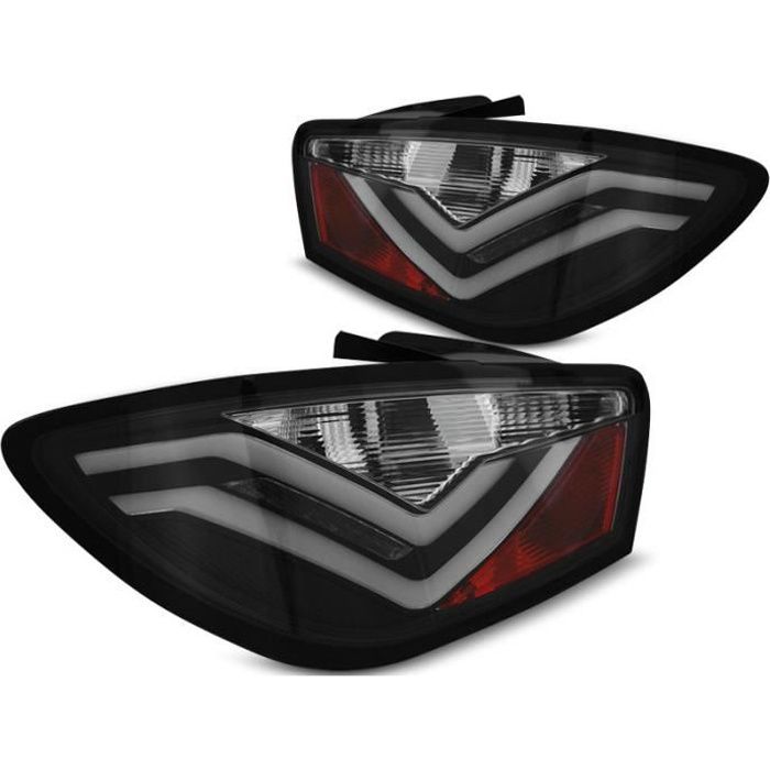 Paire de feux arriere Seat Ibiza 6J 3 portes 08-12 led LTI noir (E24)