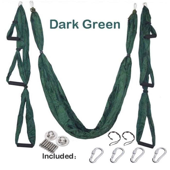 Accessoires Fitness - Musculation,Yoga hamac gymnastique force Inversion Anti gravité Traction aérienne - Type Dark green
