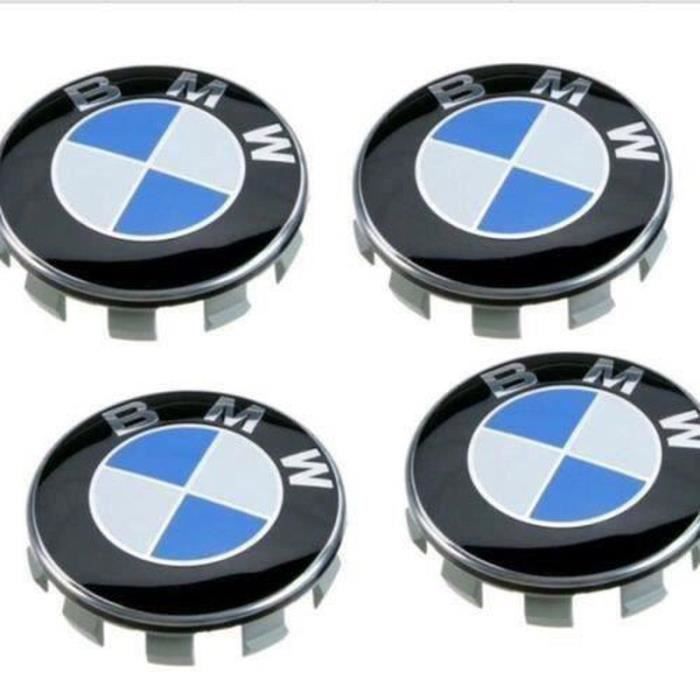 4 X CENTRE DE ROUES CACHE MOYEU BMW CLASSIQUE LOGO BLEU DIAMETRE 68 MM NEUF