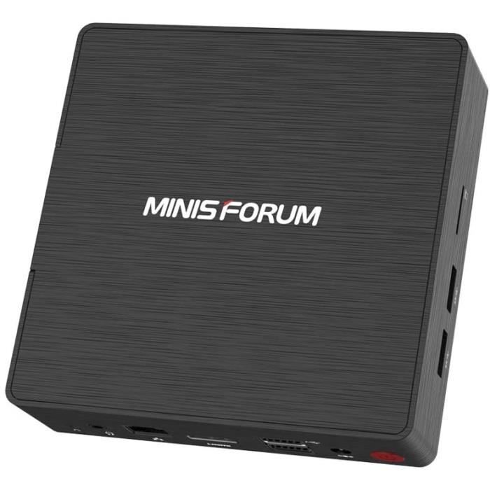 MINIS FORUM Mini PC, Intel Pentium J3710 Processeur Quad-Core CPU 4 Go DDR - 128 Go SSD Mini Ordinateur de Bureau avec Windows 10, H