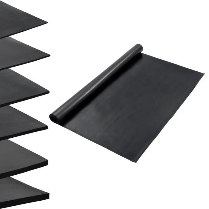 :)74107 GRAND Tapis de sol Professionnel - Tapis de salon Tapis Intérieur en caoutchouc antidérapant 1,2x2 m 1 mm Lisse