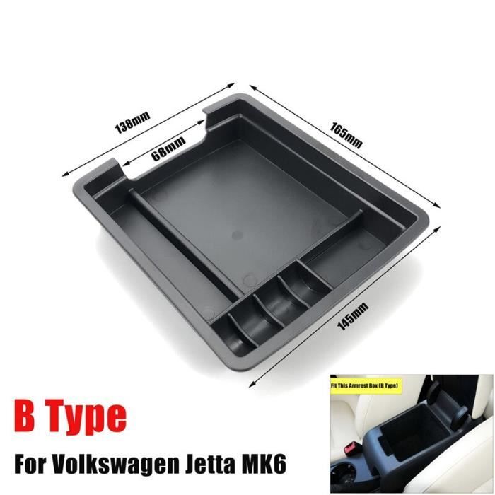 B type -Boîte de rangement d'accoudoir d'automobile, boîte de rangement pour Volkswagen Jetta MK6 2012 – 2018 Console centrale, orga