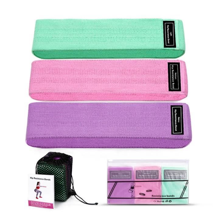 Élastique De Résistance Lot De 3 Bande Résistance Loop 3 Pack Pour Yoga Pilates Fitness Squat Entrainement Fessiers Corps Jambes