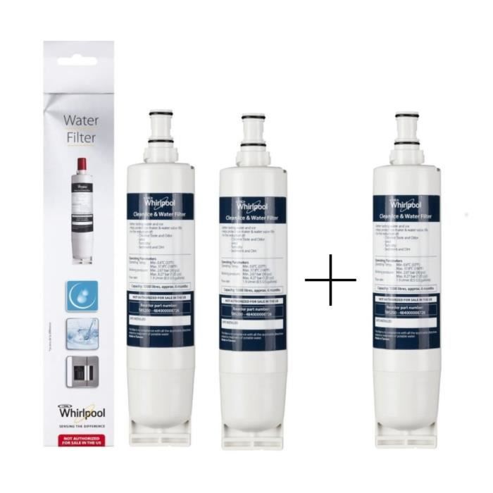 WPRO SBS200 - 2+1 gratuit ! Filtres à eau interne pour réfrigérateur américain Whirlpool.