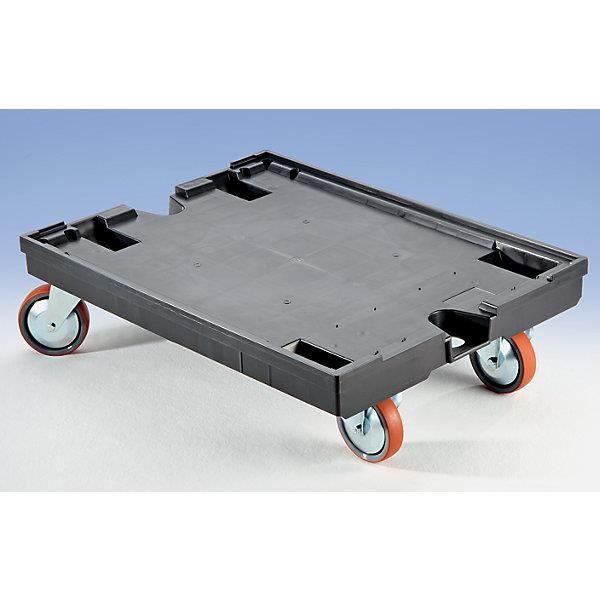 Chariot porte-bacs - avec 2 roulettes pivotantes et 2 fixes L x l 800 x 600 mm, force 450 kg - Accessoires Bac gerbable Bac pliant