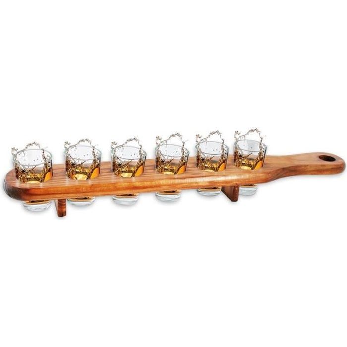 Verres à shooters avec planche
