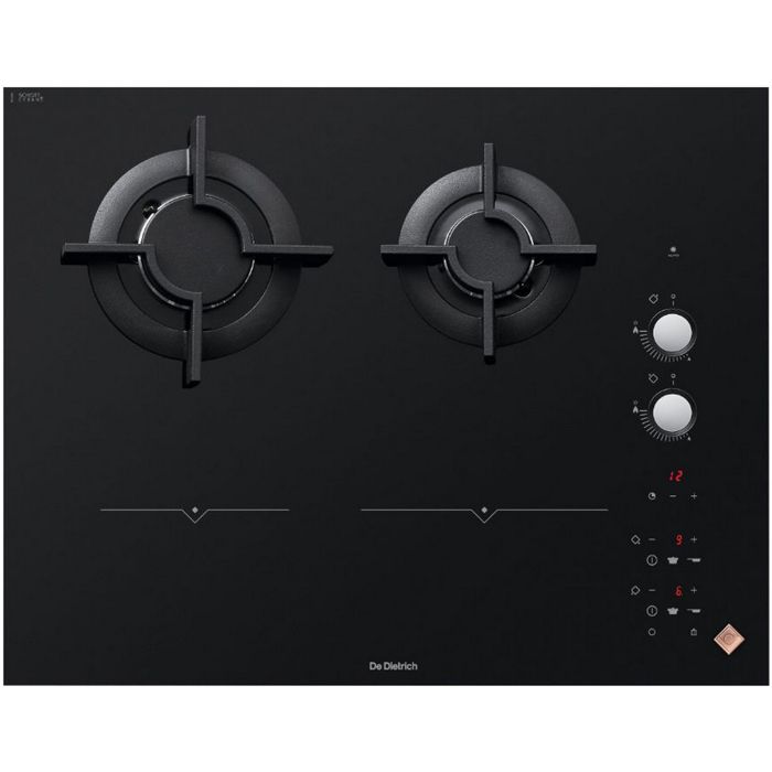 De dietrich - plaque de cuisson mixte gaz et électrique 65cm 4 feux noir - dpi7602bm