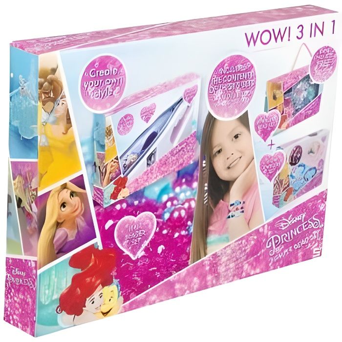 Coffret de perles 3 en 1 Disney Princesses - Cree tes Bijoux (bracelets, perles cheveux) - Kit loisir creatif Fille enfant