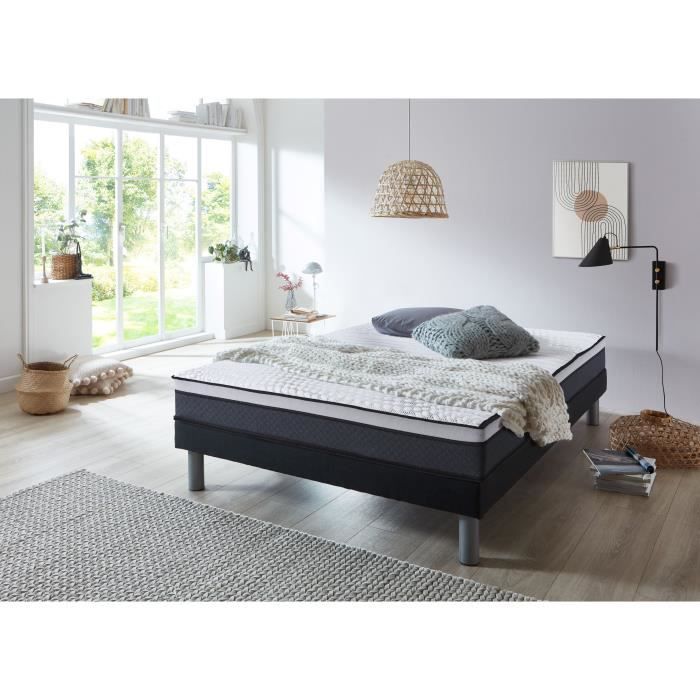 Matelas Hybride 180x200 cm - DYNAMIC BEDDING - 1 855 Ressorts ensachés - Équilibré - 25 cm - CELEST