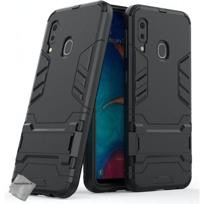 Coque rigide anti choc pour Samsung Galaxy A20e + film ecran - NOIR