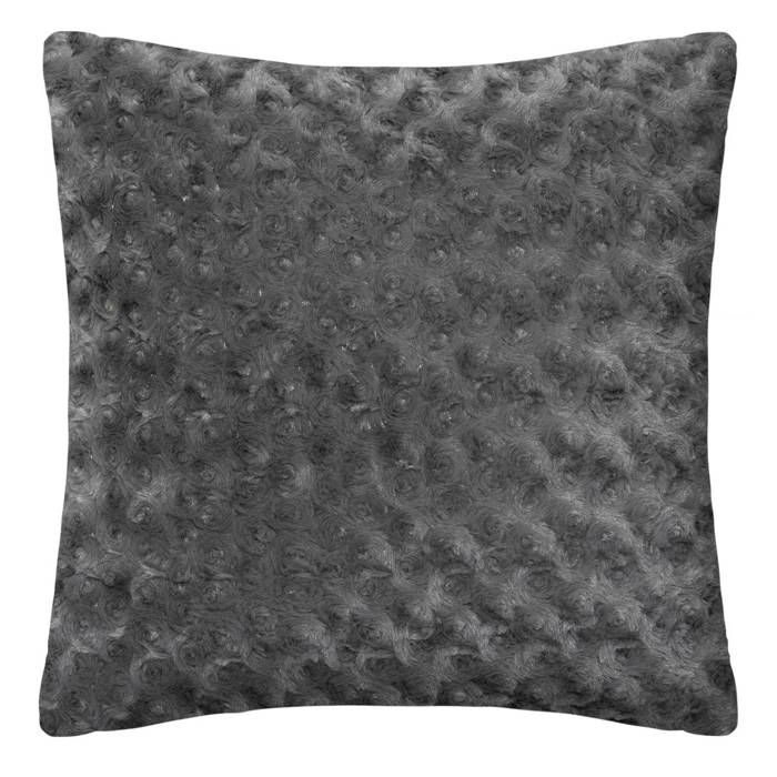 Coussin fourrure bouclé - Carré - Gris ardoise - 45 x 45 cm