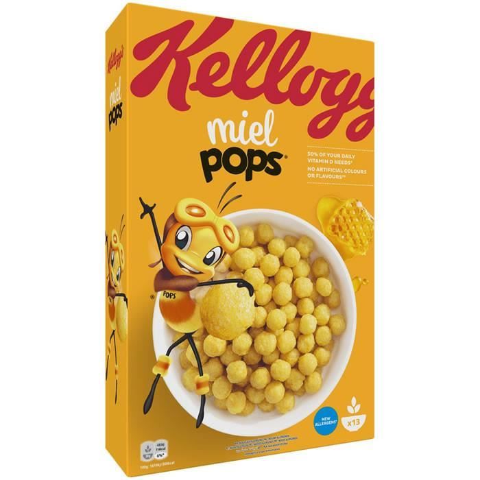 Cafe Moulu - LOT DE 4 - KELLOGG'S MIEL POPS : Grains de maïs soufflés au miel 400 g