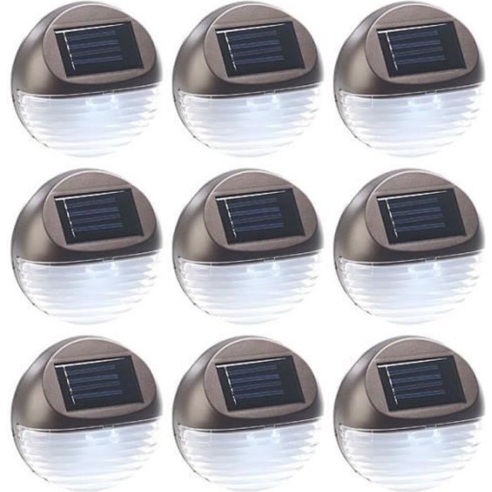 Lampes à LED solaires pour clôture & escaliers - x9