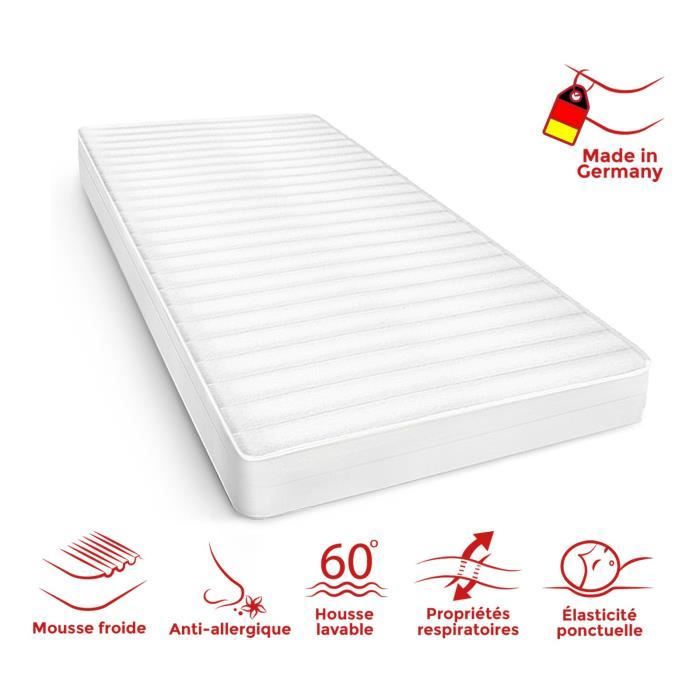 Matelas 90x200 cm matelas ferme confortable housse lavable pas cher anti-acarien matelas sommeil réparateur, épaisseur 15 cm