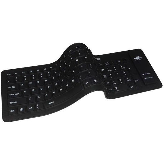 Mobility LAB - ML300559 - Clavier Flexible USB Keyboard au design ultra moderne, Pratique et astucieux, Waterproof, étanche et en