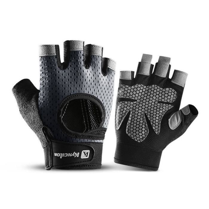 Qingu-Gants de Fitness Sports Antidérapant Gants sans doigts Homme Ete