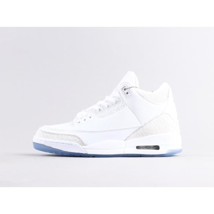 AIR Jordans 3 Retro Baskets Blanches Métalliques AJ4 Homme Femme YL-3002-28