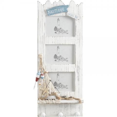 Porte-photos en bois décor marin