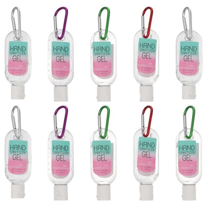 10pcs 30ML bouteilles vides désinfectant pour les mains Gel porte-clés conteneur rechargeable