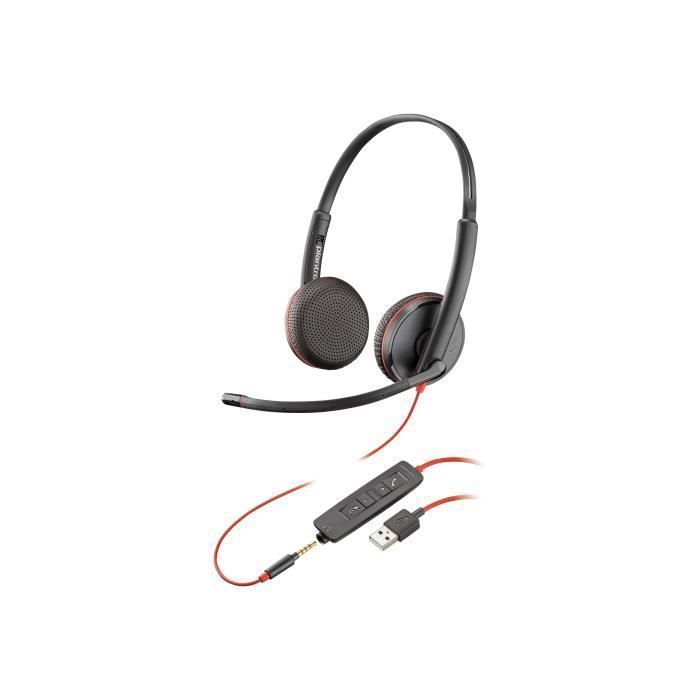 PLANTRONICS Casque Blackwire C3225 - Filaire - Noir